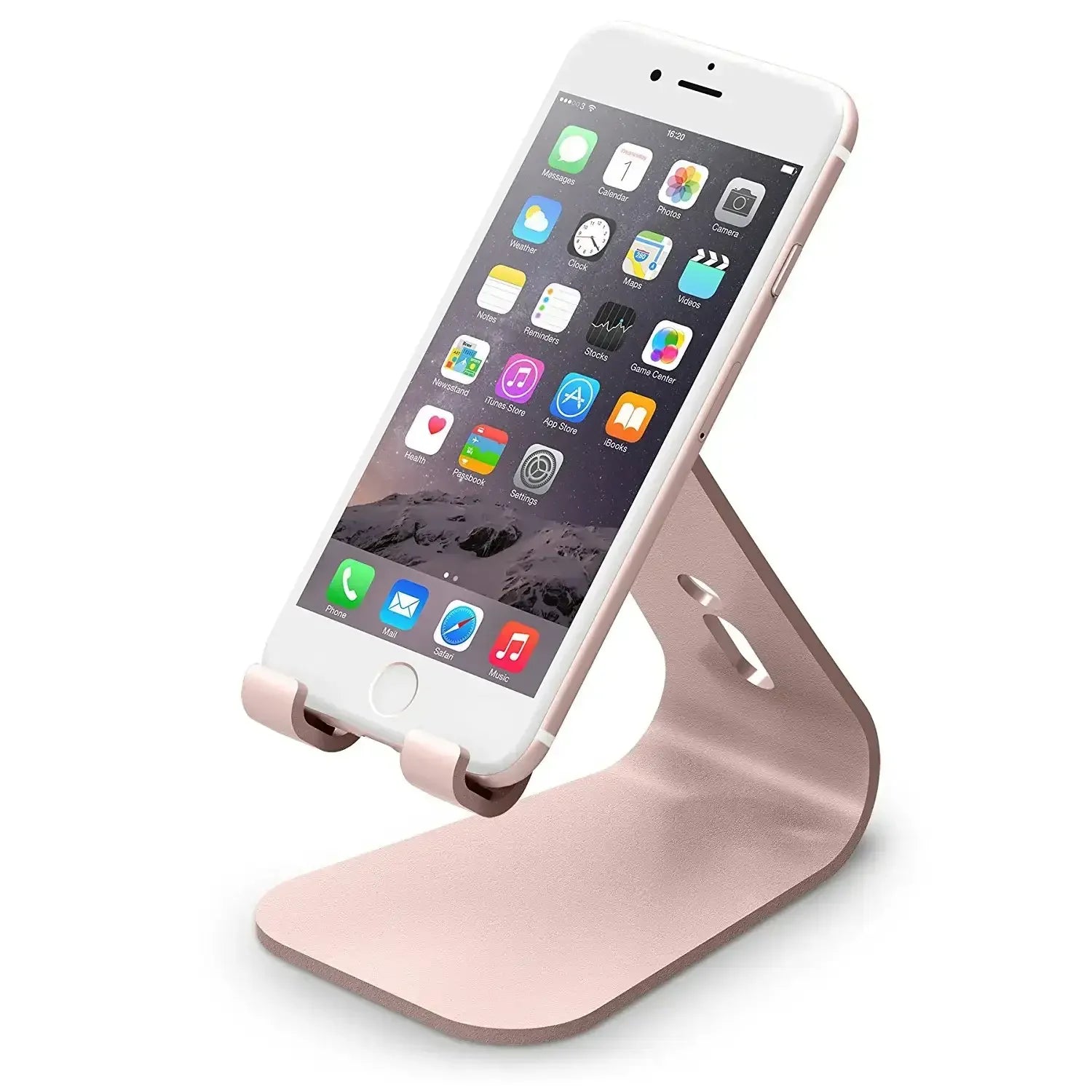 Różowy stojak na telefon na biurko, akcesorium do home office, ergonomiczne ustawienie