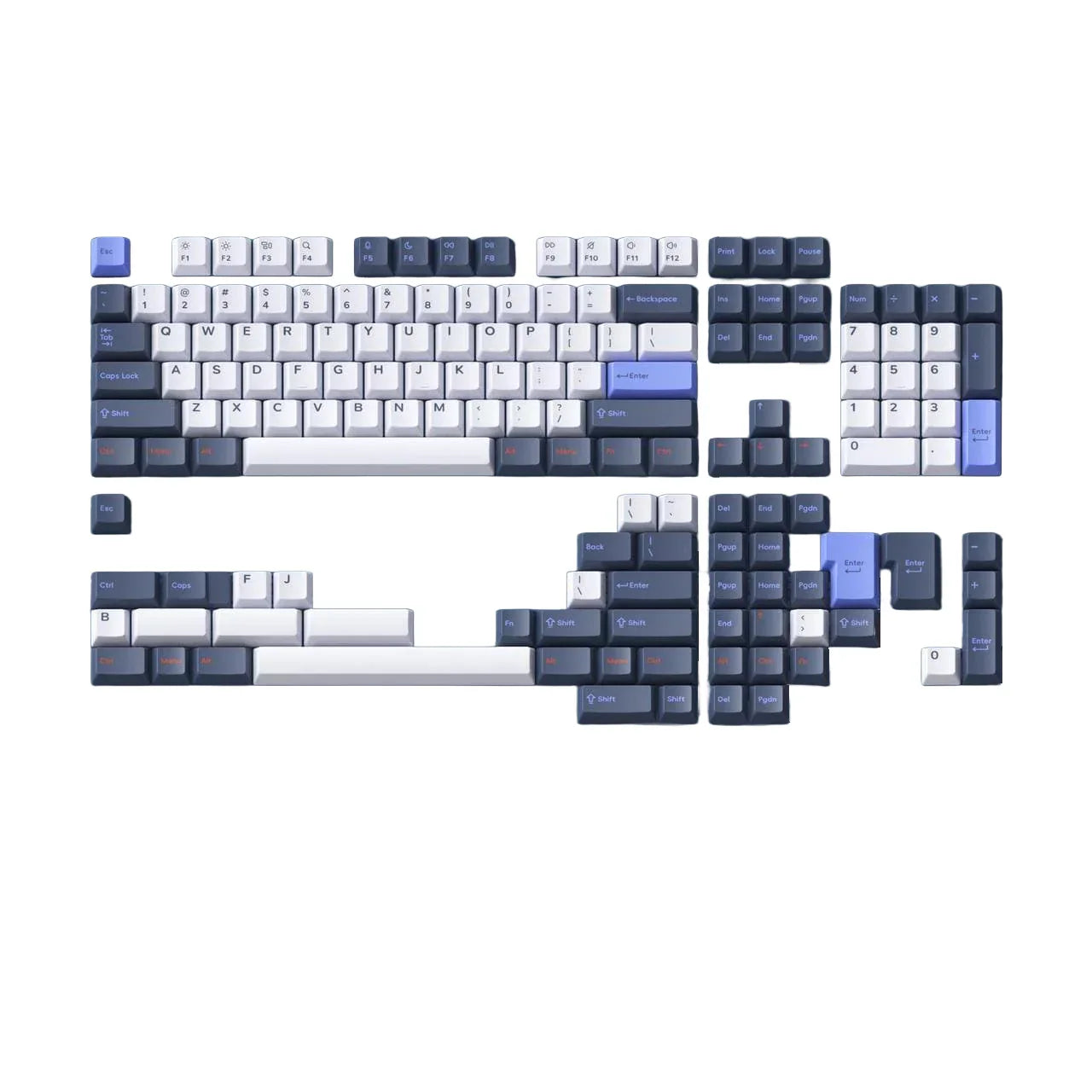 NuPhy - Berry Trackday Profile Dye-sub PBT Keycaps - Niskoprofilowe Nasadki do Klawiatury