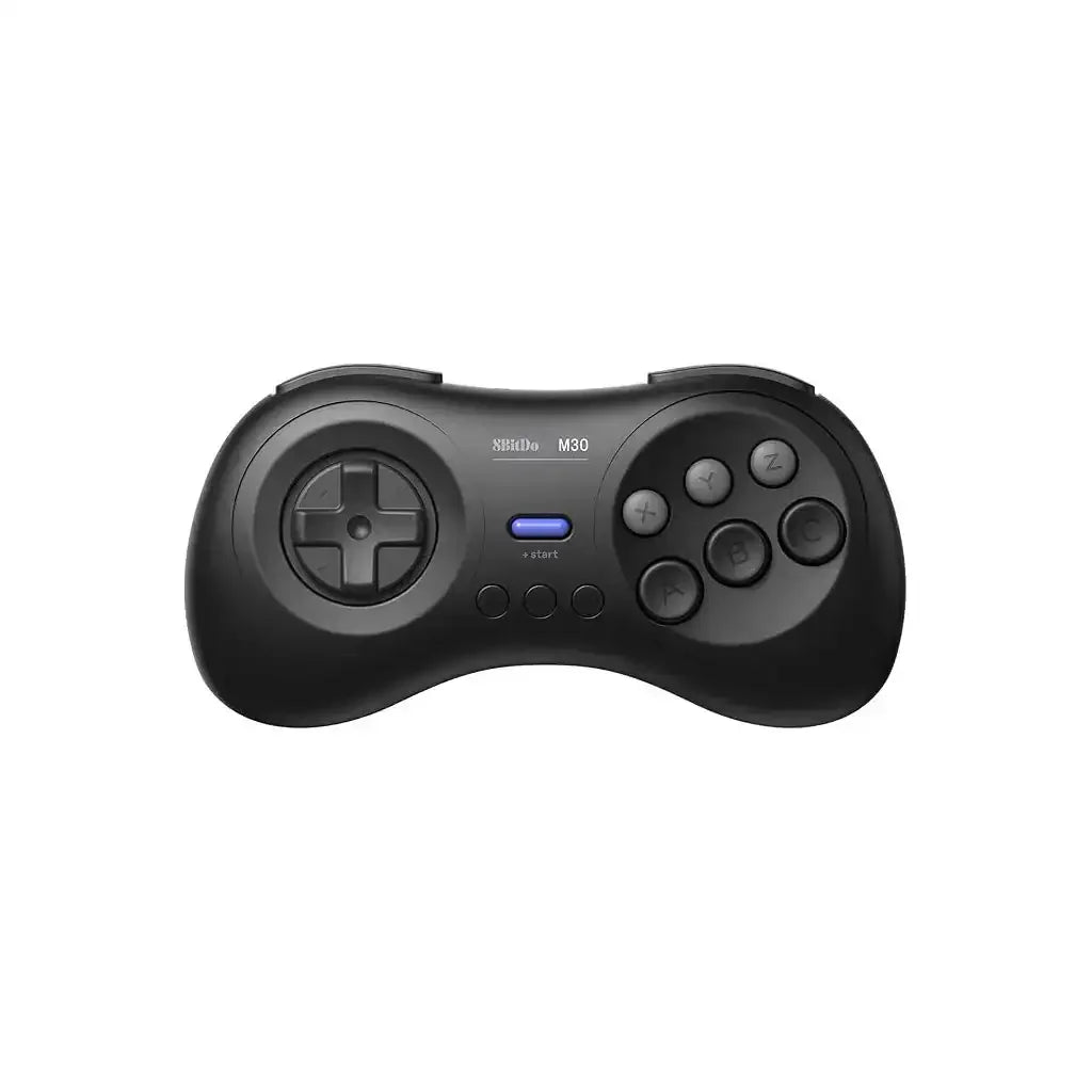 Czarny bezprzewodowy gamepad Bluetooth 8BitDo M30 z przyciskami do gier retro