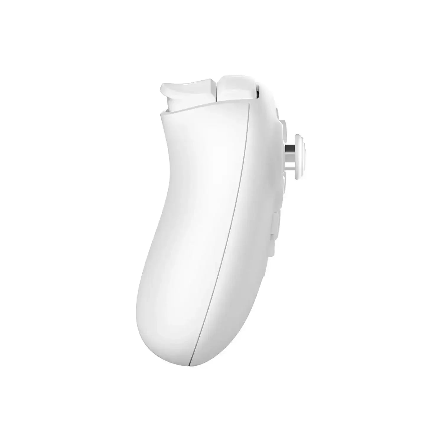 Biały bezprzewodowy kontroler Bluetooth do gier, widok z boku
