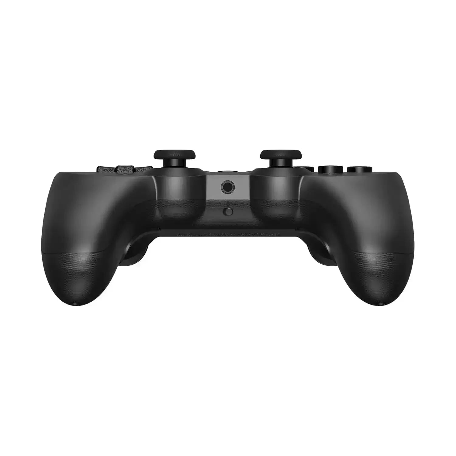 Czarny przewodowy kontroler do gier, widok od tyłu, ergonomiczny design Xbox