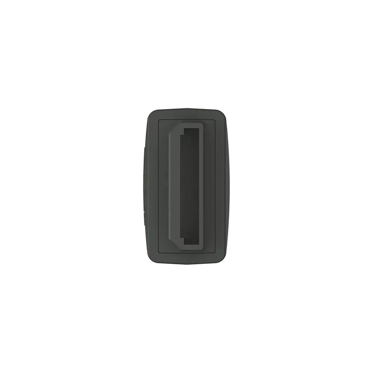 Czarny adapter retro receiver Saturn, akcesorium do konsoli, widok z góry na biały tle