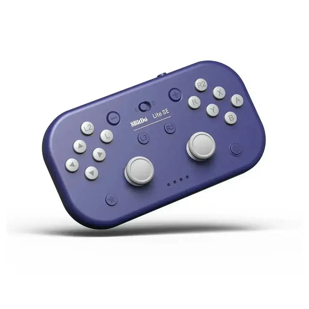 Fioletowy bezprzewodowy gamepad 8BitDo Lite SE z dwoma analogami i przyciskami funkcyjnymi