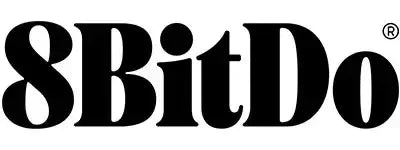 Czarne logo 8BitDo na białym tle, akcesoria komputerowe i biurowe