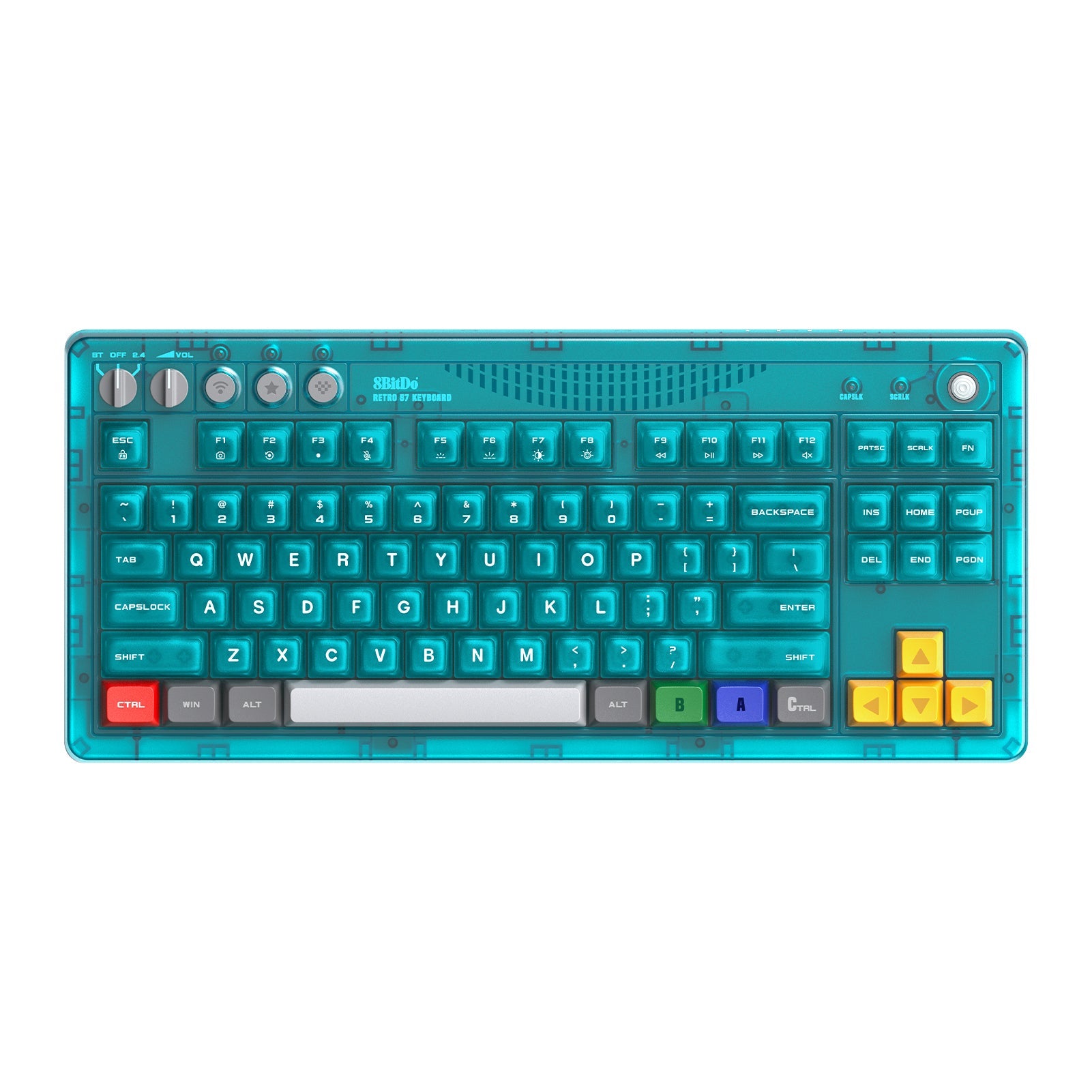 8BitDo - Retro 87 Mechanical Keyboard Clear Blue - Bezprzewodowa Klawiatura Mechaniczna
