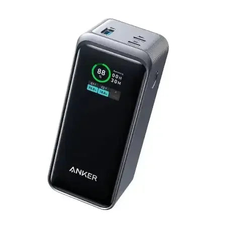 Powerbank Anker z wyświetlaczem LED, czarny, nowoczesna ładowarka do home office