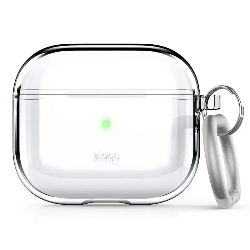 Przezroczyste etui na słuchawki AirPods z brelokiem, minimalistyczne akcesorium biurowe