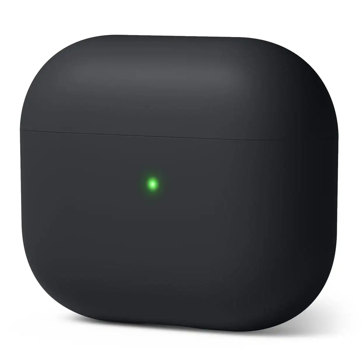 Czarne etui ładujące do bezprzewodowych słuchawek z zieloną diodą LED