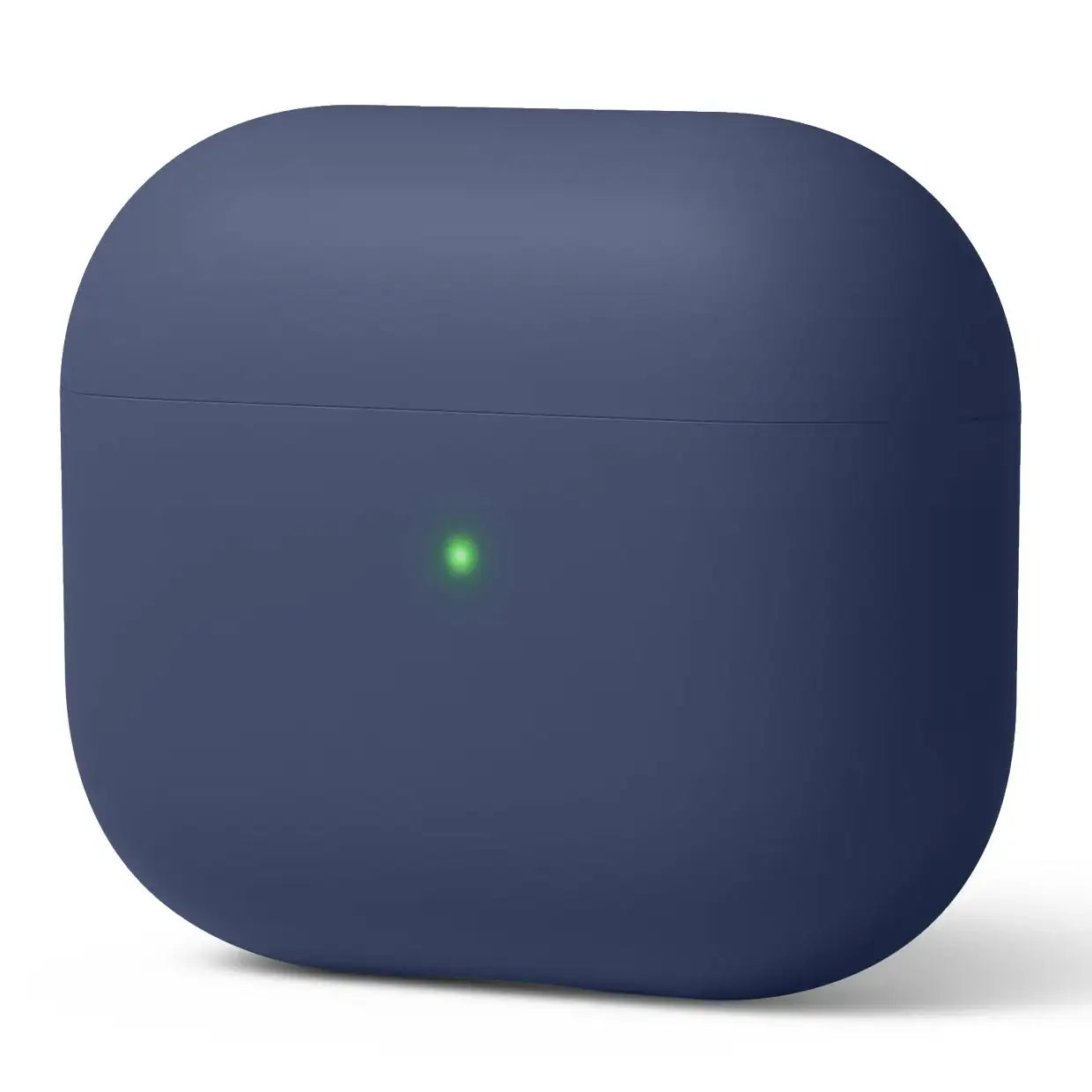 Granatowe etui na bezprzewodowe słuchawki douszne z zieloną diodą LED