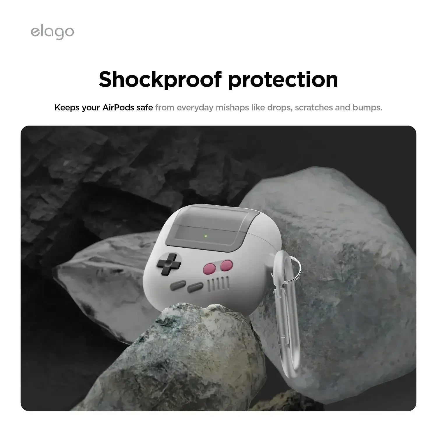 Etui na AirPods w stylu retro na kamieniach, zabezpieczenie przed upadkiem, akcesoria biurowe