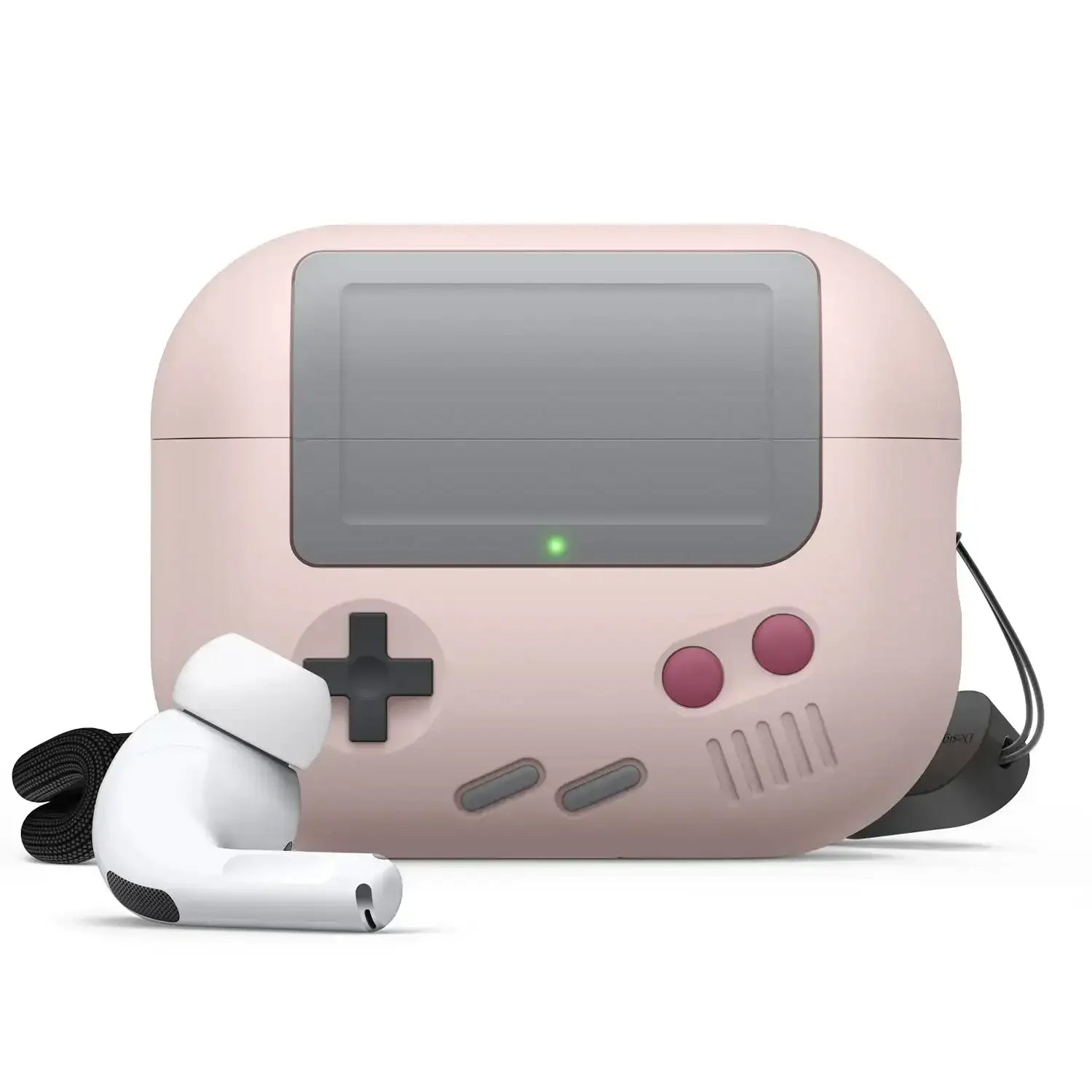 Etui na słuchawki AirPods w kształcie retro konsoli do gier, pastelowy róż, akcesoria biurowe