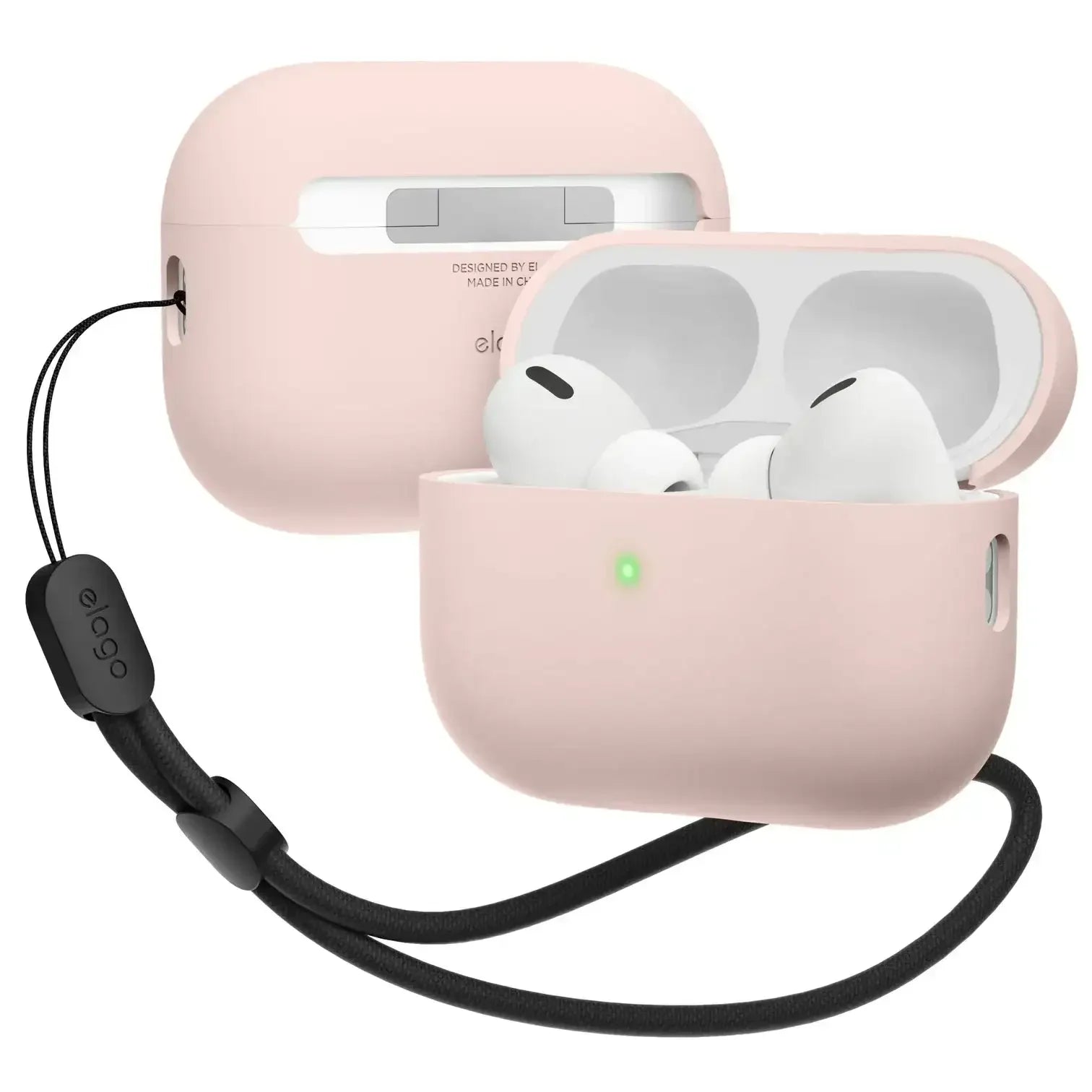 Różowe etui na słuchawki bezprzewodowe z paskiem, ochrona AirPods Pro