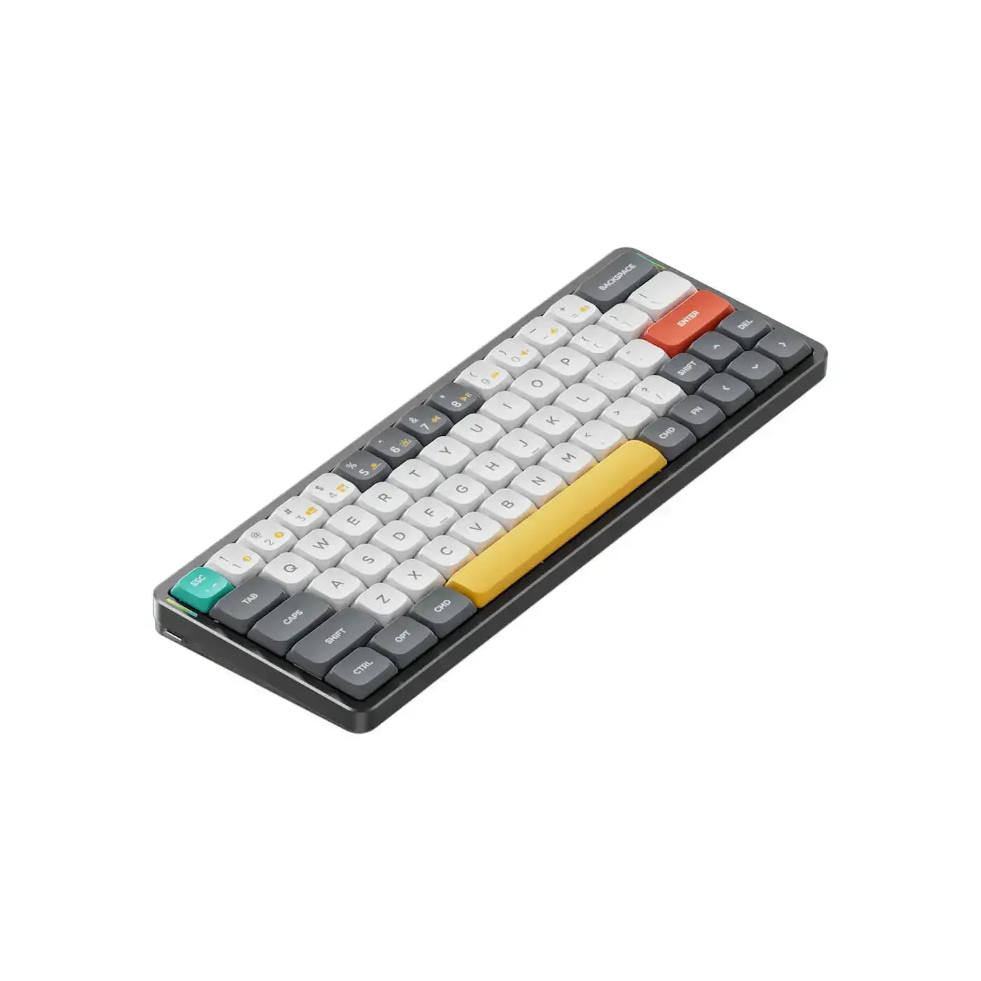 Nowoczesna klawiatura mechaniczna 60% z kolorowymi keycapami, idealna do home office.