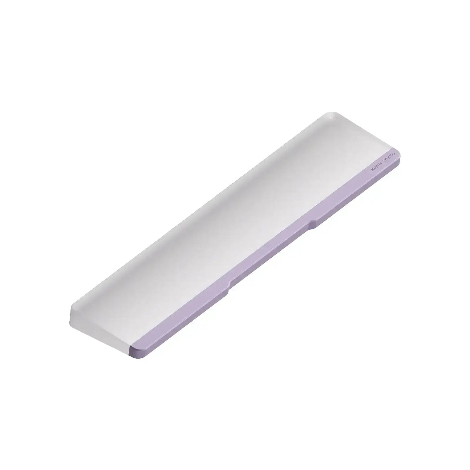 Liliowy podpórka pod nadgarstki do klawiatury mechanicznej, minimalistyczny design.