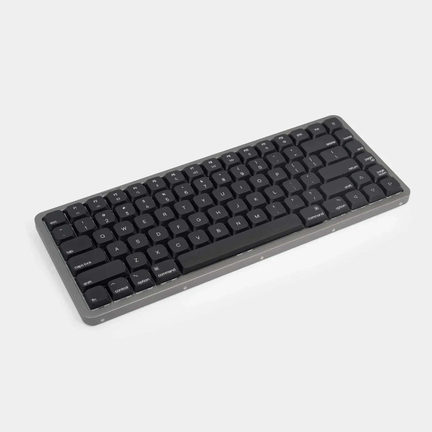 Czarna klawiatura mechaniczna z szarym obudowaniem, idealna do home office i personalizacji