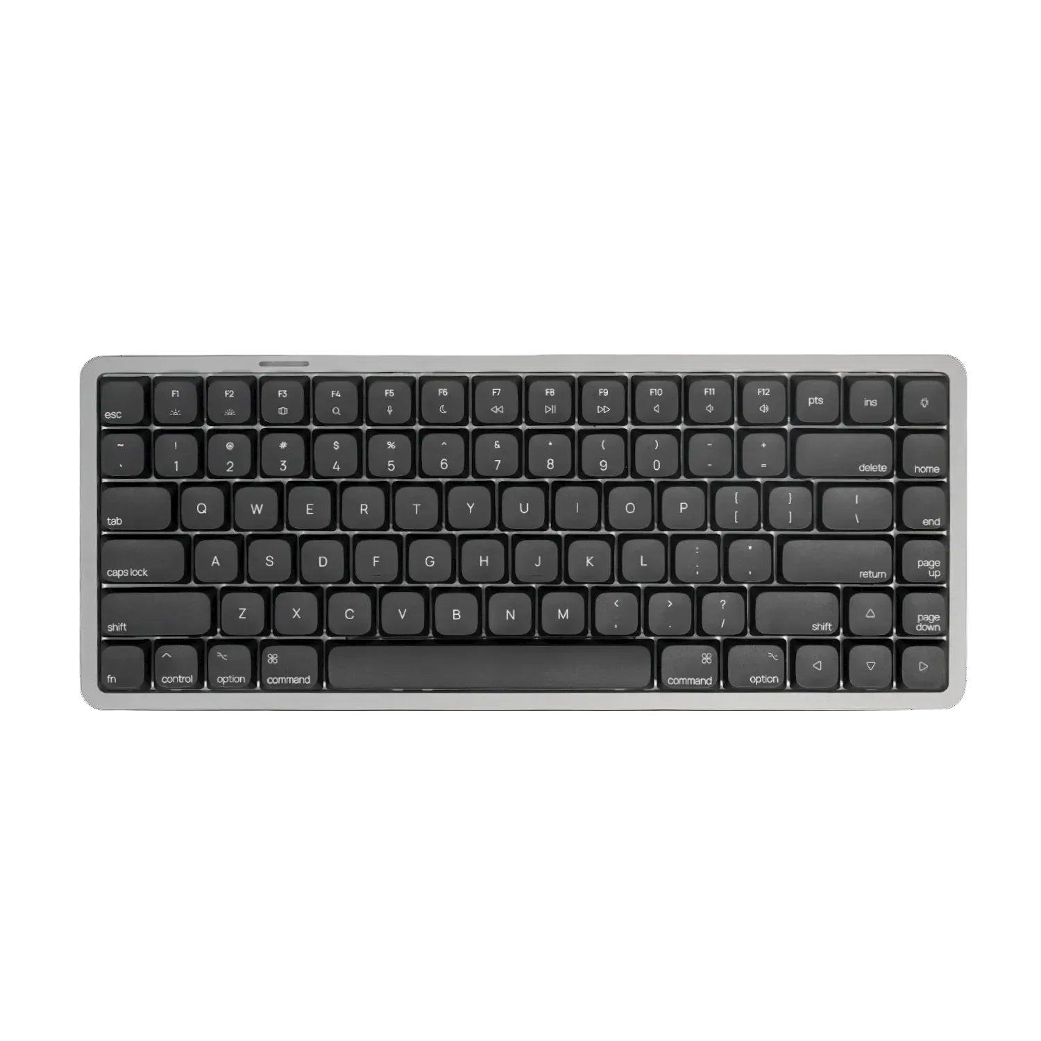 Czarna klawiatura mechaniczna z srebrną ramką, idealna do home office i personalizacji desk setupu.