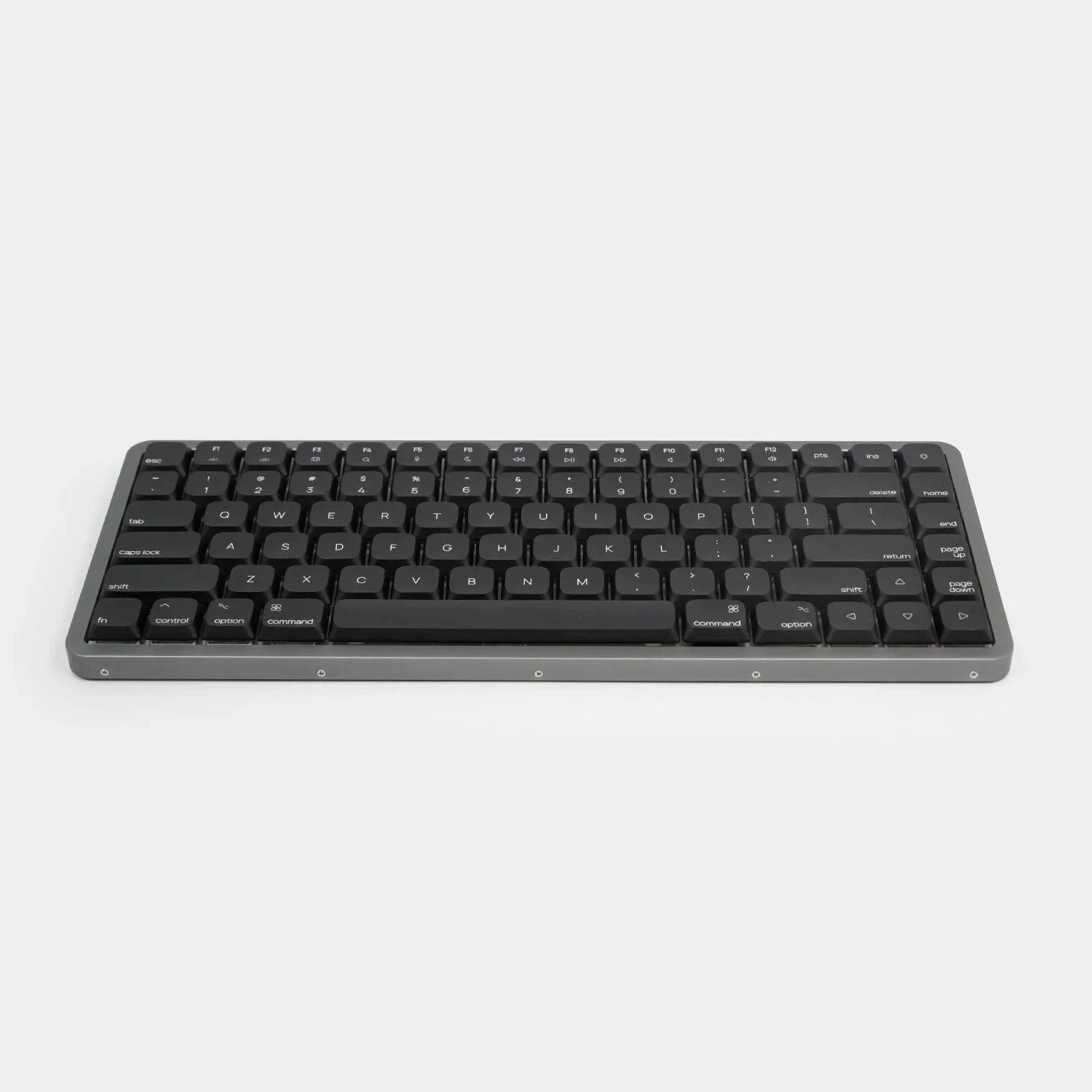 Czarna klawiatura mechaniczna z szarym obudowaniem, idealna do home office i personalizacji