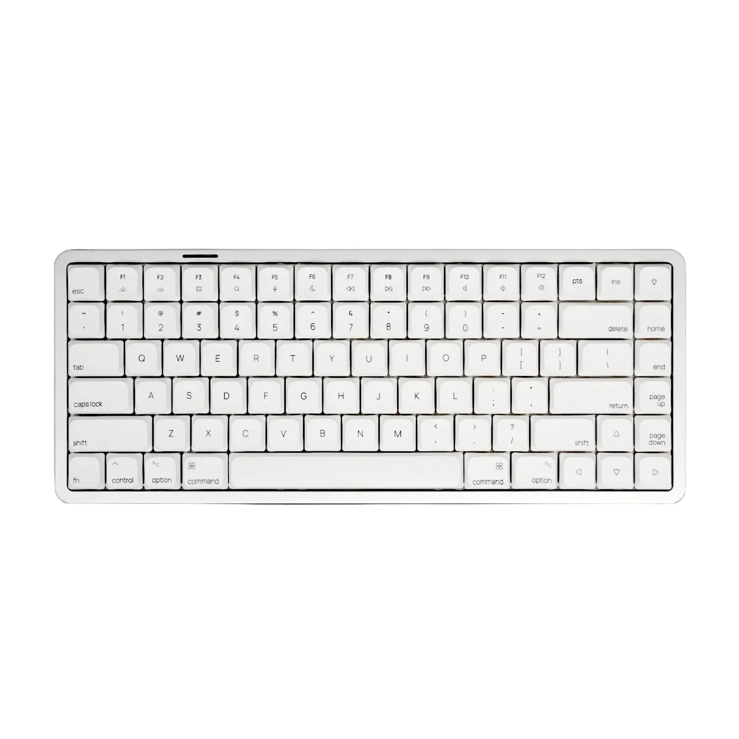 Biała klawiatura mechaniczna z keycapami, idealna do home office i personalizacji desk setupu