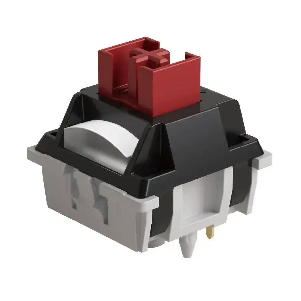 Czerwono-czarny switch mechaniczny do klawiatury, detal do personalizacji desk setupu