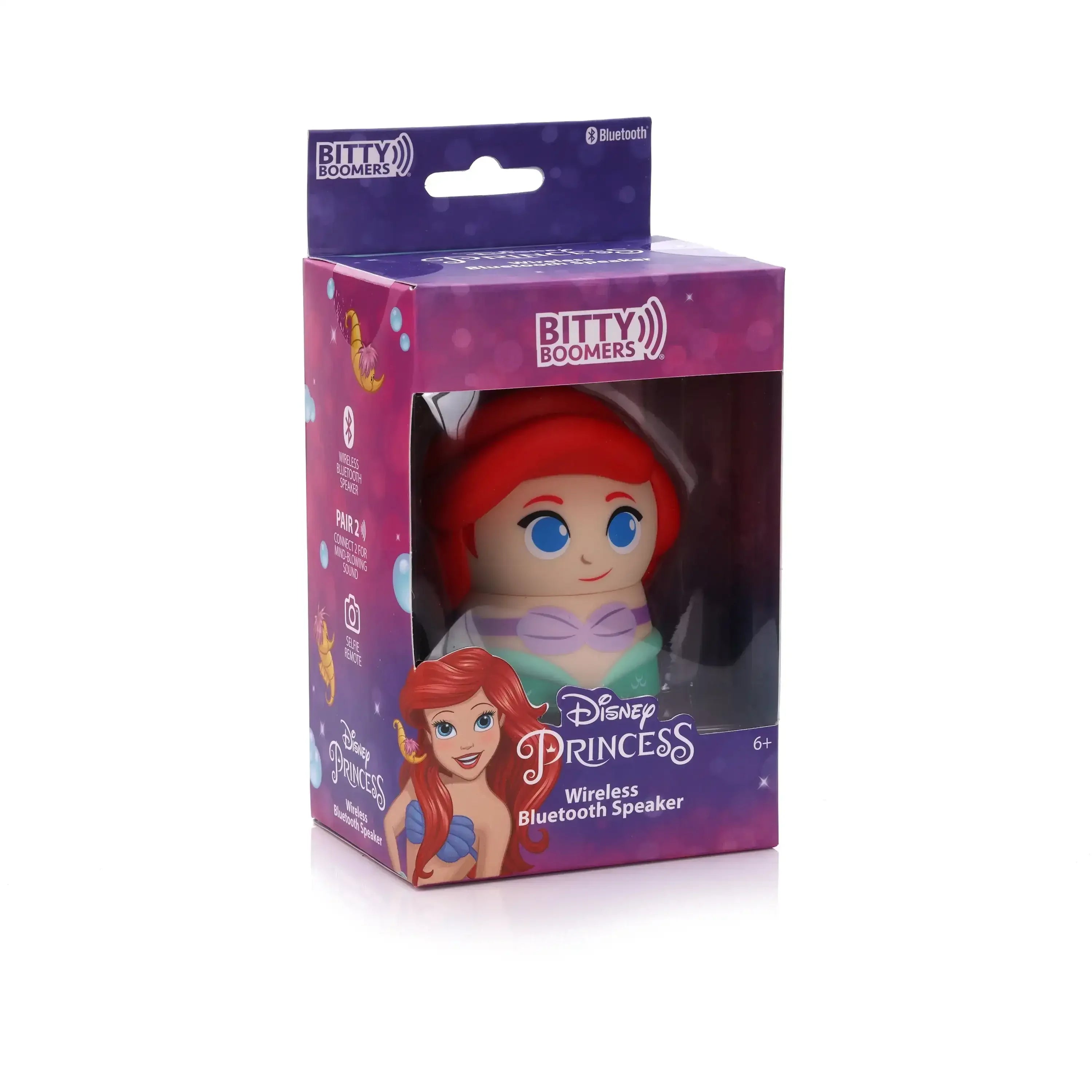 bezprzewodowy głośnik Bluetooth w kształcie Arielki, opakowanie Disney Princess