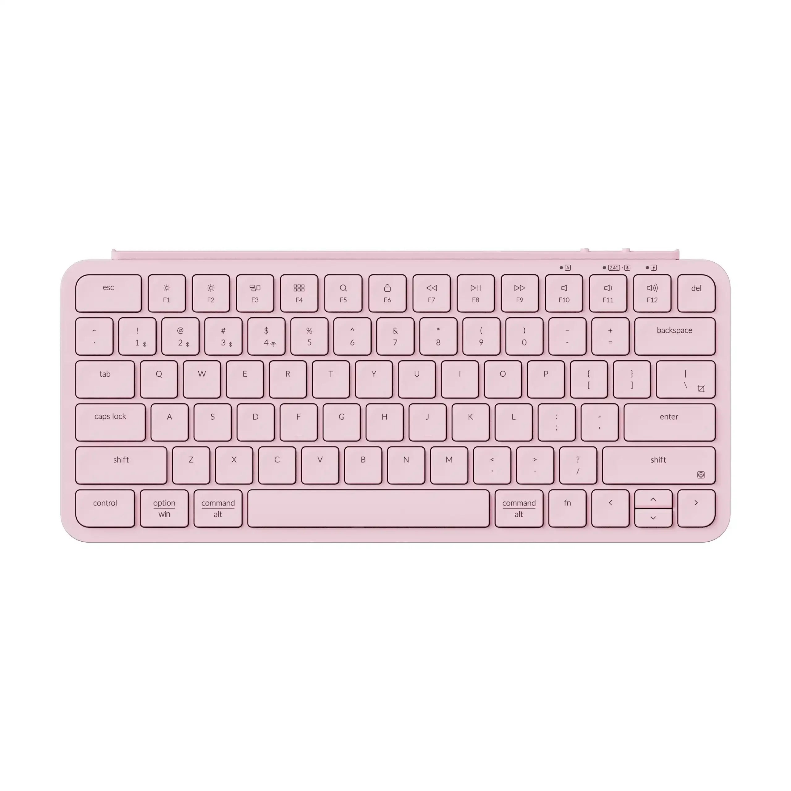 Różowa klawiatura mechaniczna do biura, kompaktowy układ, idealna do home office