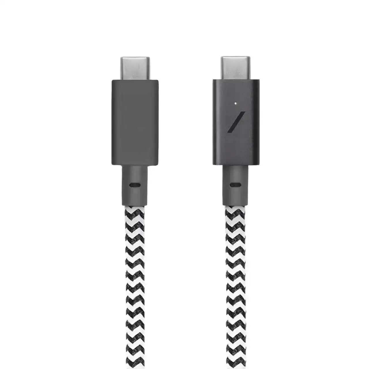 Przewód USB-C w oplocie czarno-białym, kabel do klawiatury mechanicznej, akcesoria biurowe