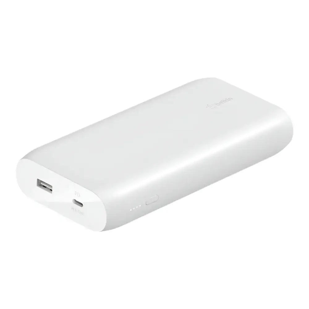 biały powerbank Belkin BoostCharge USB-C 20000mAh porty LED zasilanie przenośne
