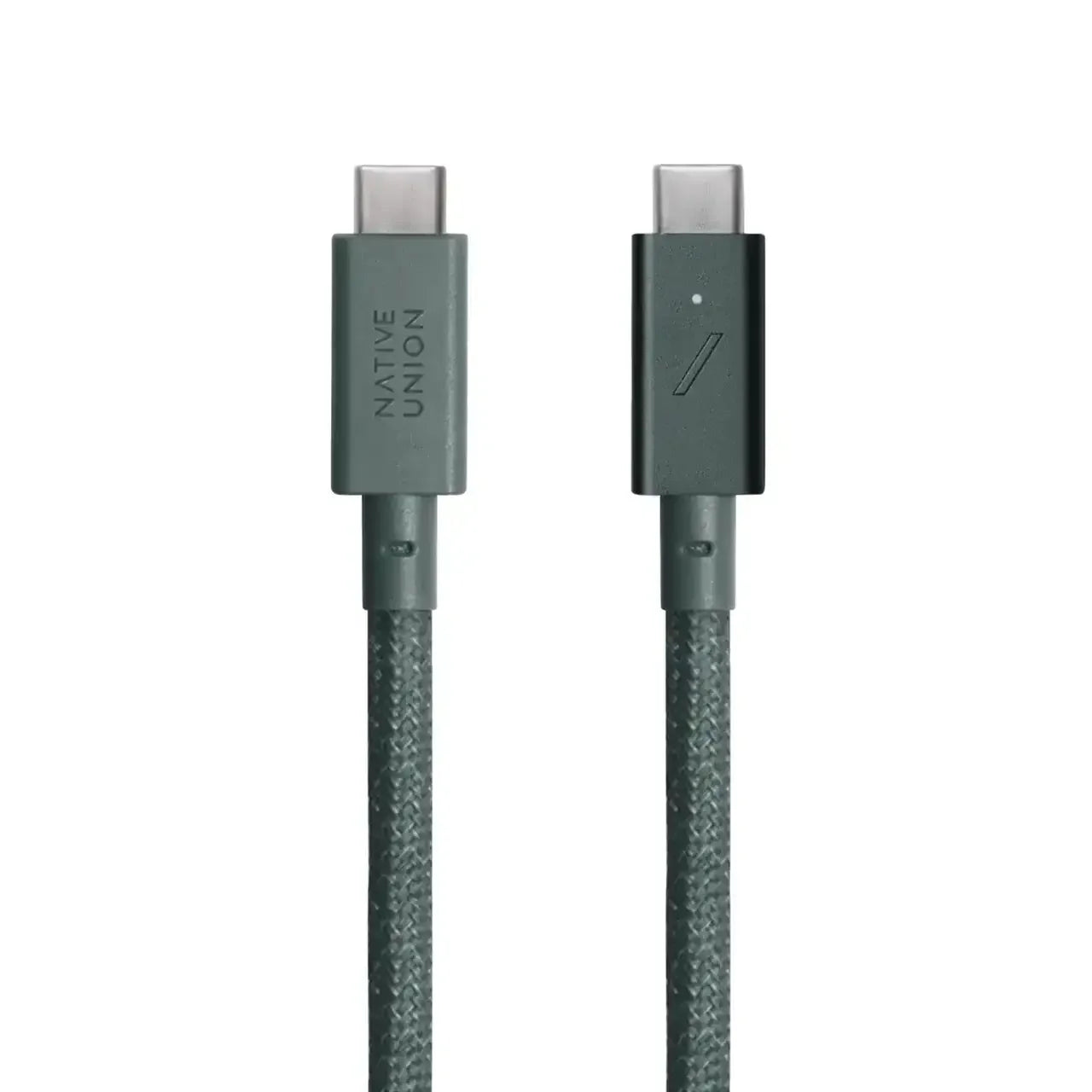 Przewód USB-C do USB-C w kolorze zielonym, pleciony, do akcesoriów biurowych i ładowania.