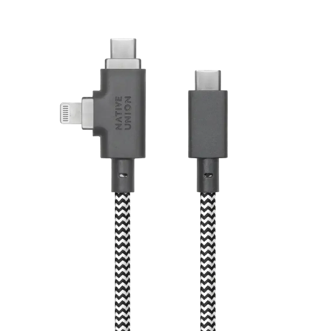 Native Union - Belt Cable Duo Pro 2.4M 240W (USB-C to USB-C & Lightning) - Kabel USB-C do USB-C i Lightning