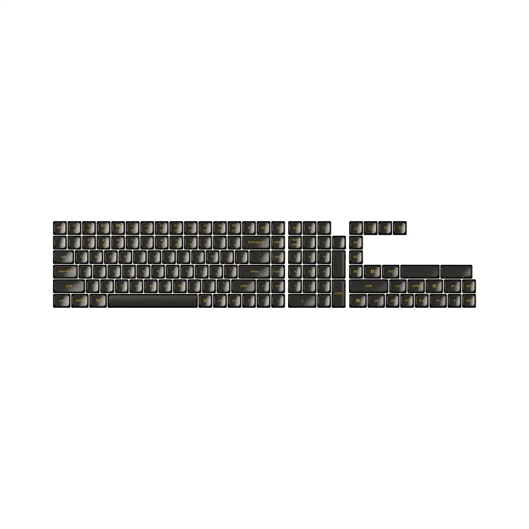 Czarny, przezroczysty zestaw keycapów LSA do klawiatury mechanicznej, niski profil