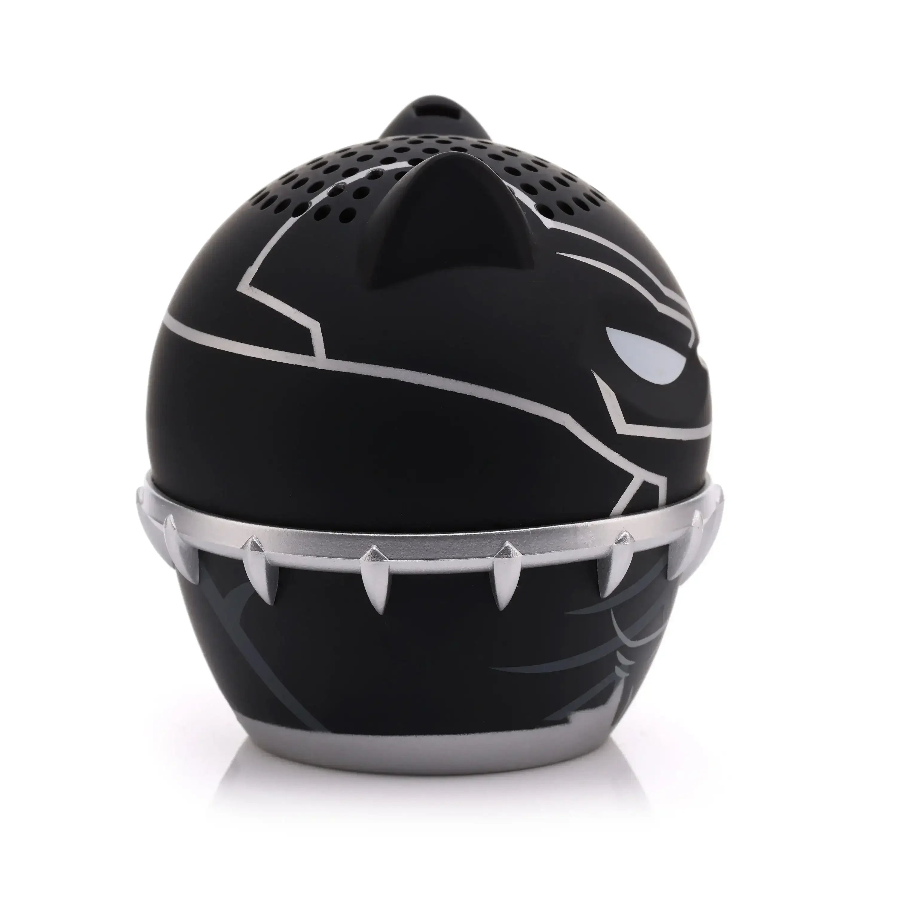 Czarny głośnik Bluetooth w kształcie głowy pantery, gadżet biurowy do desk setupu