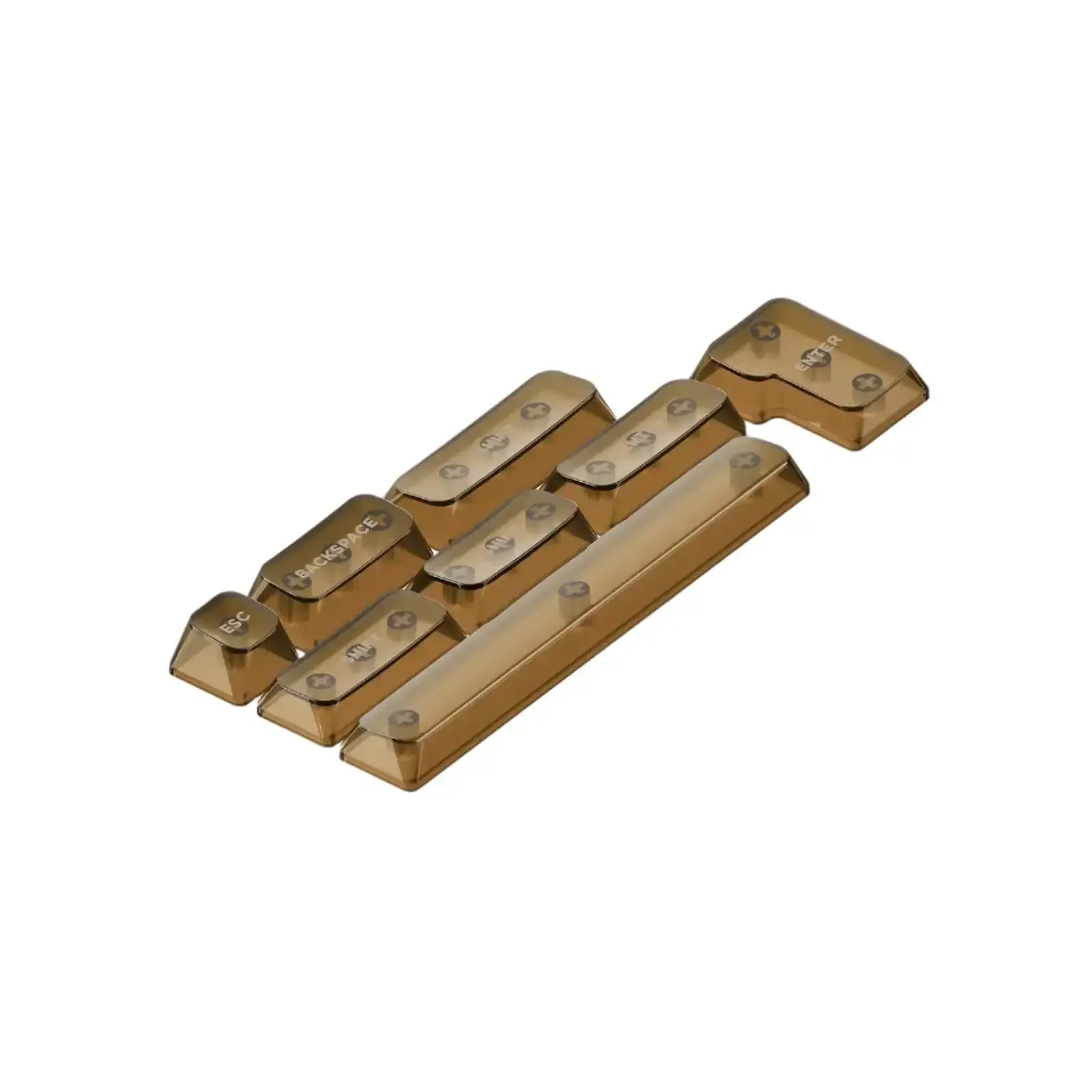 Brązowe przezroczyste keycapy do klawiatury mechanicznej, akcesoria do desk setupu
