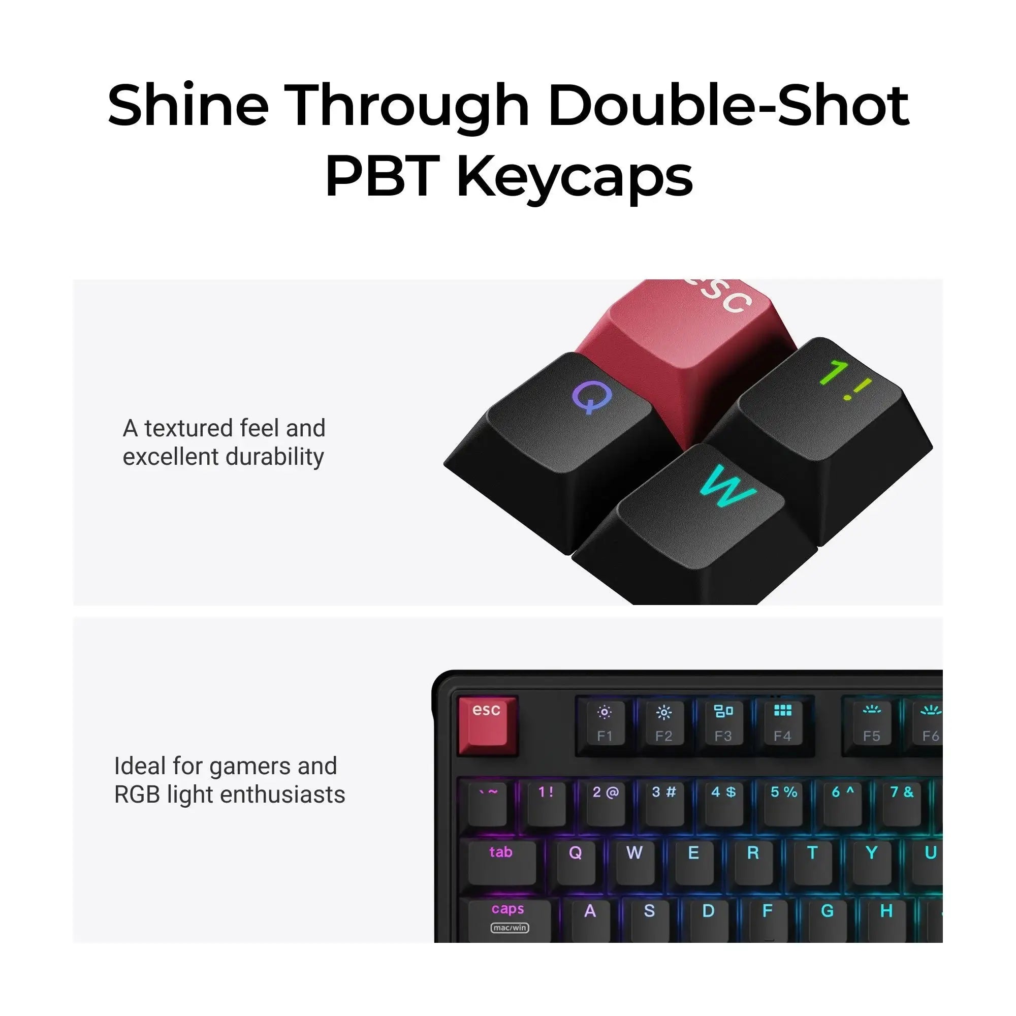 C3 PRO 8K Shine-through Double-shot PBT Keycaps
