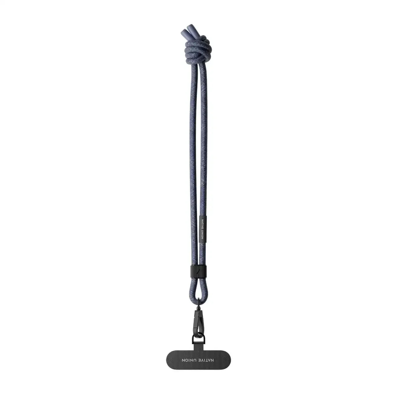 Smycz na szyję CityGrip Indigo do akcesoriów biurowych, granatowa, minimalistyczny design