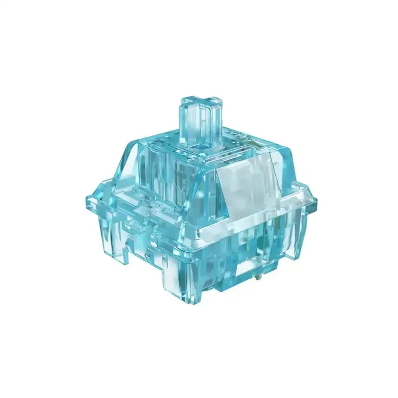 Niebieski switch mechaniczny do klawiatury, transparentna obudowa, akcesorium biurowe