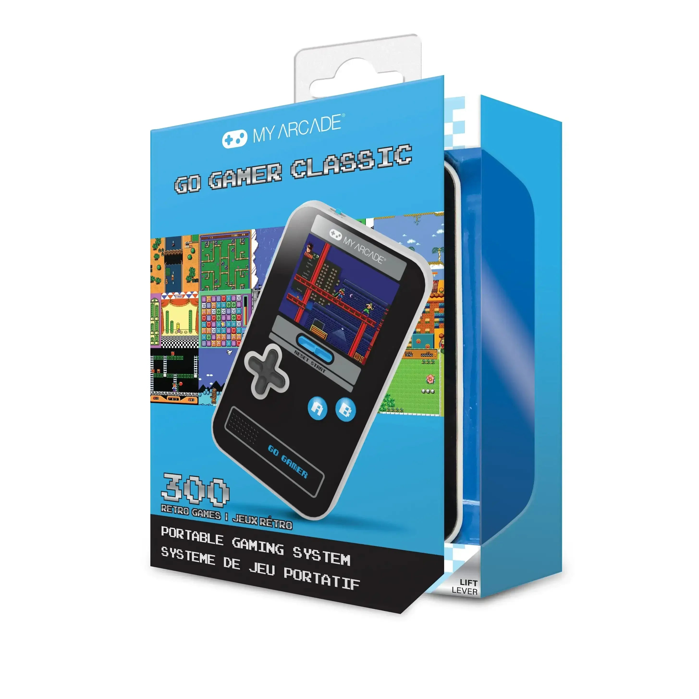 Konsola przenośna retro My Arcade Go Gamer Classic w opakowaniu, czarno-niebieska, 300 gier