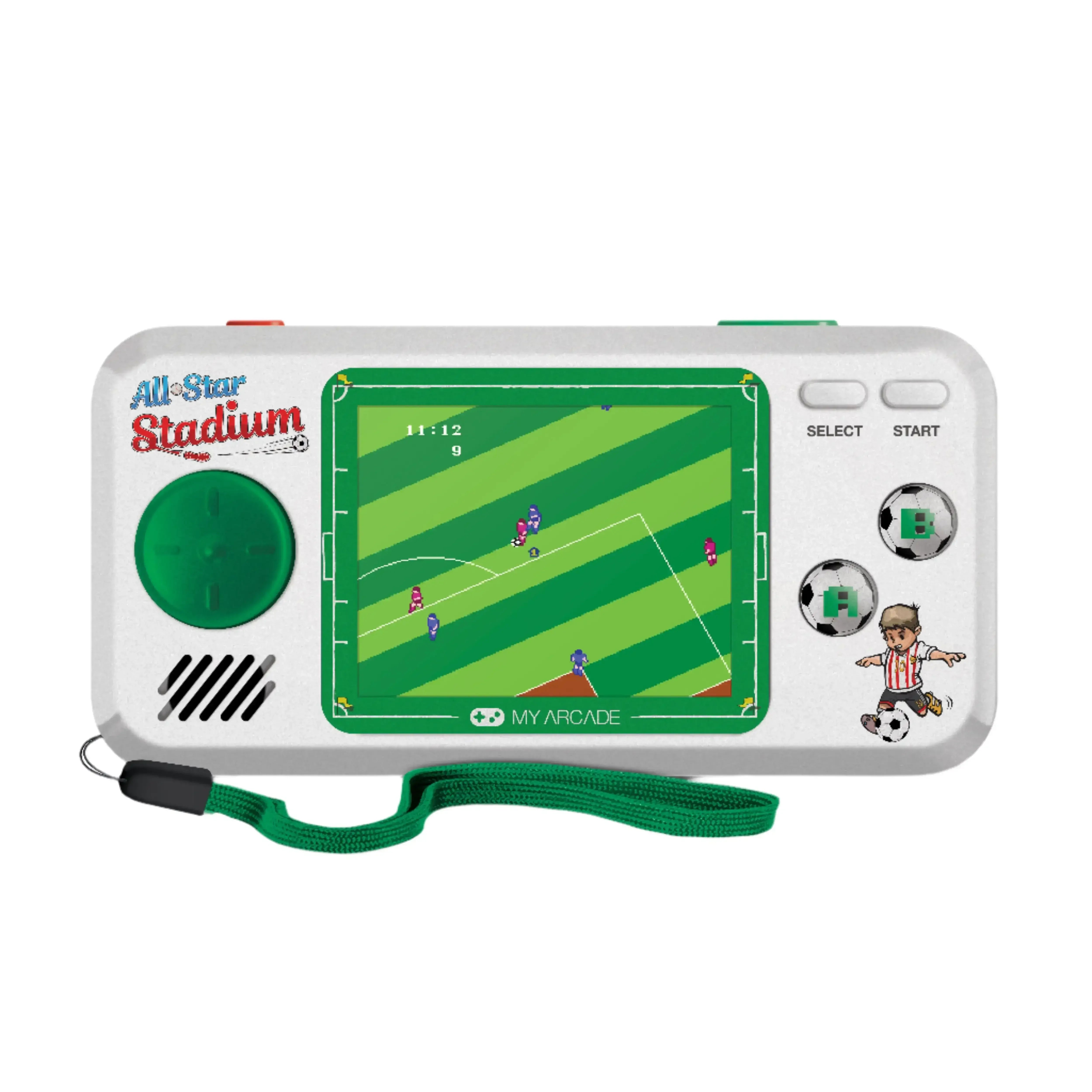 Kieszonkowa konsola do gier retro z ekranem LCD, piłkarska gra All-Star Stadium, pasek na nadgarstek