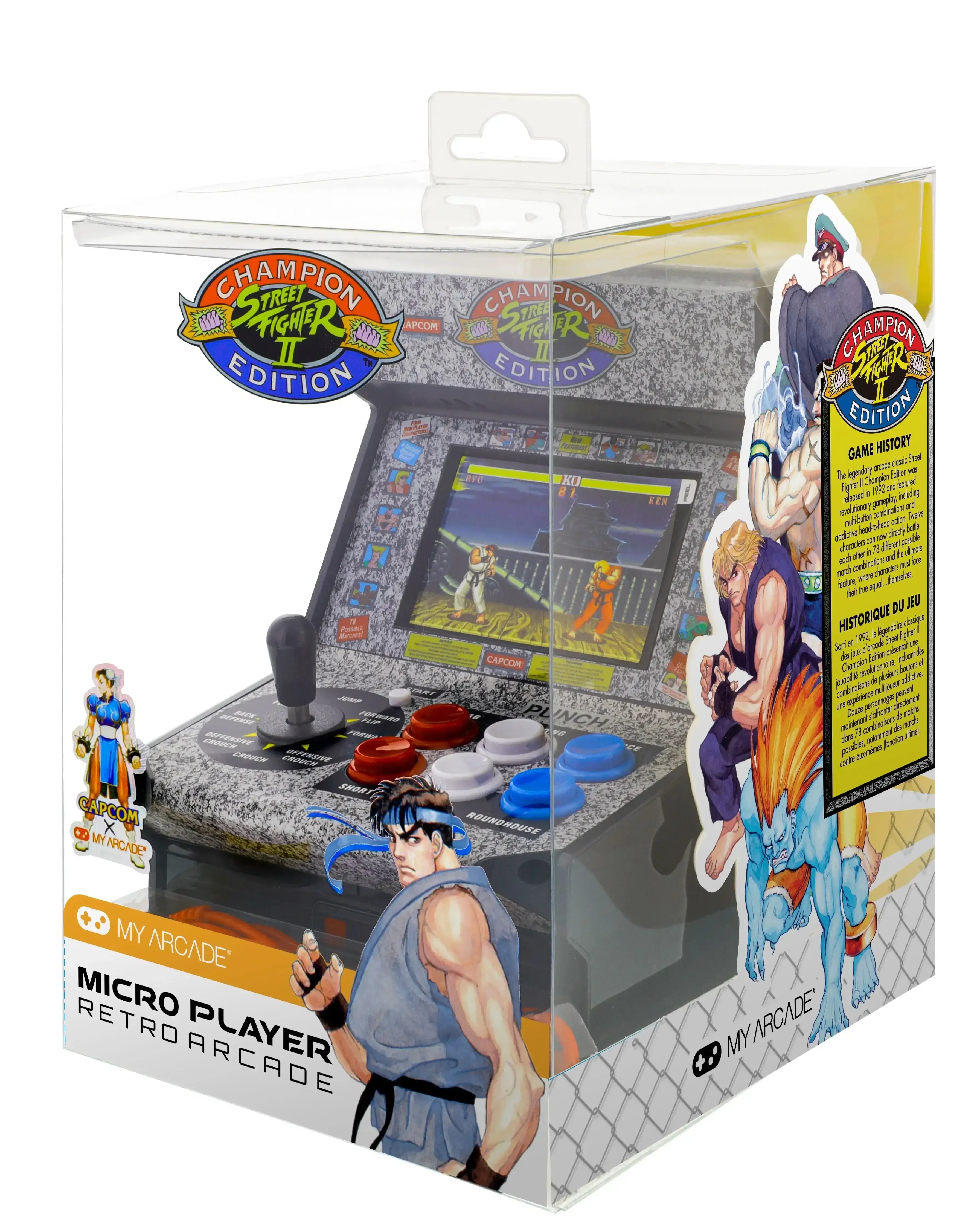 Mini automat arcade Street Fighter II Champion Edition w opakowaniu, klasyczna retro konsola do gier