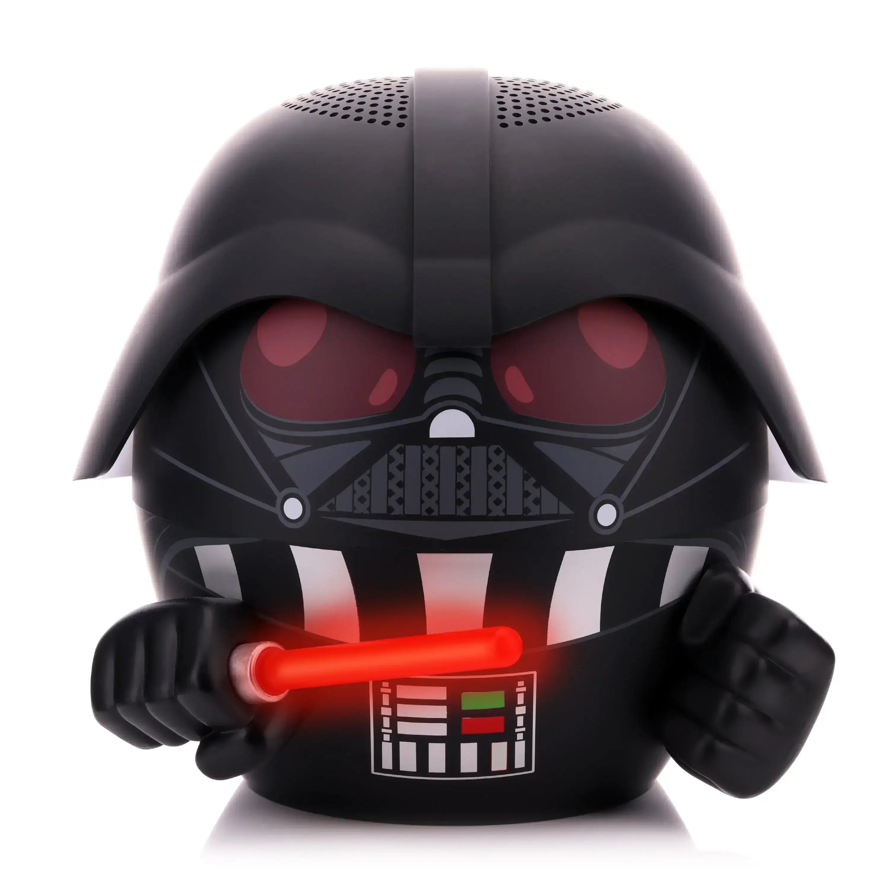 Figurka Darth Vader z czerwonym mieczem świetlnym, stylizowana, na białym tle