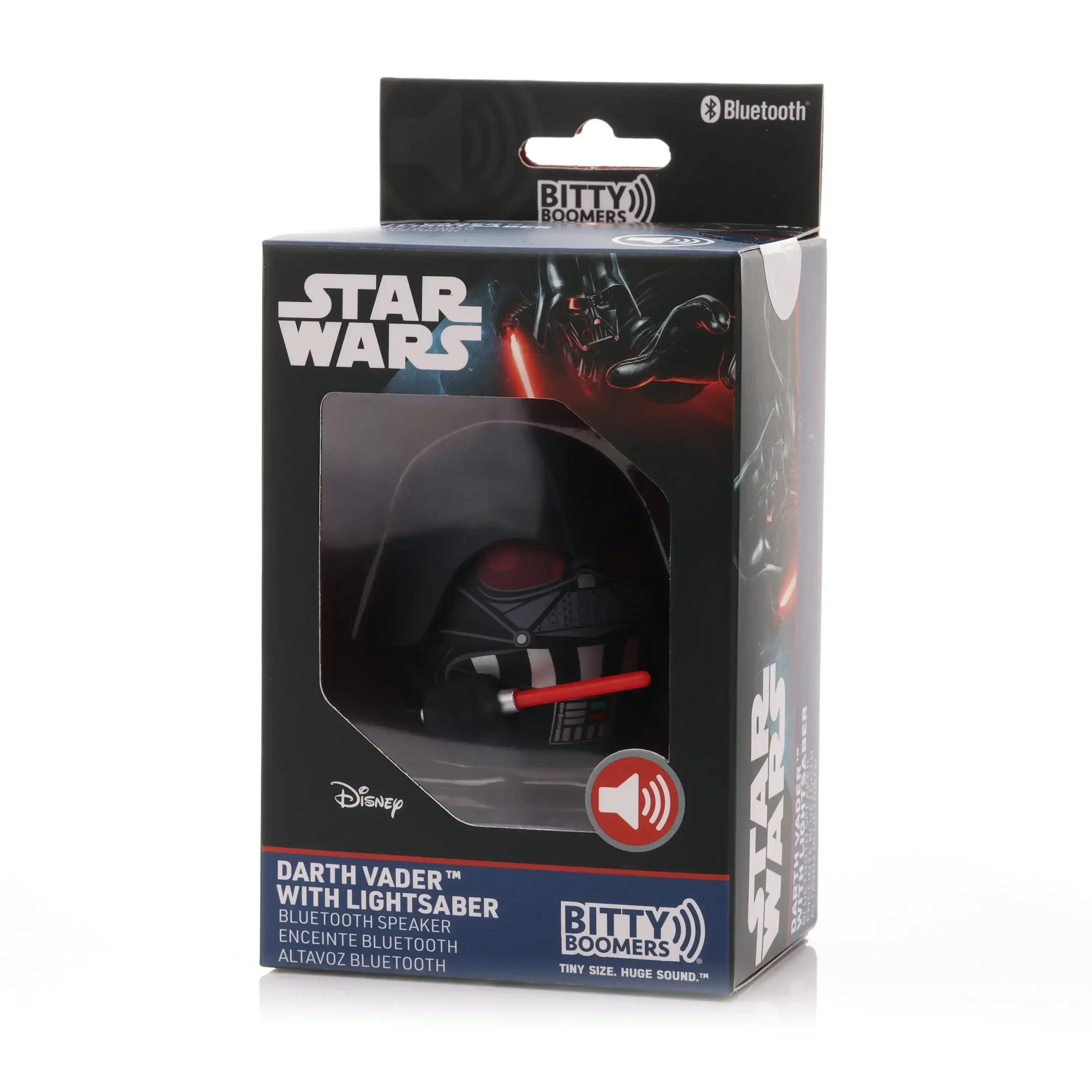Głośnik Bluetooth Star Wars Darth Vader z mieczem świetlnym w czarnym pudełku, licencjonowany gadżet
