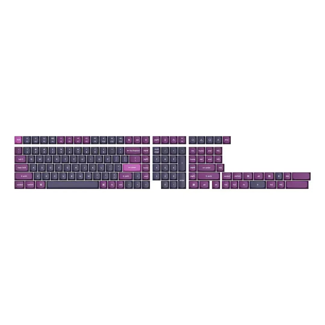 Fioletowy zestaw keycapów Double Shot OSA PBT do klawiatury mechanicznej, pełny układ