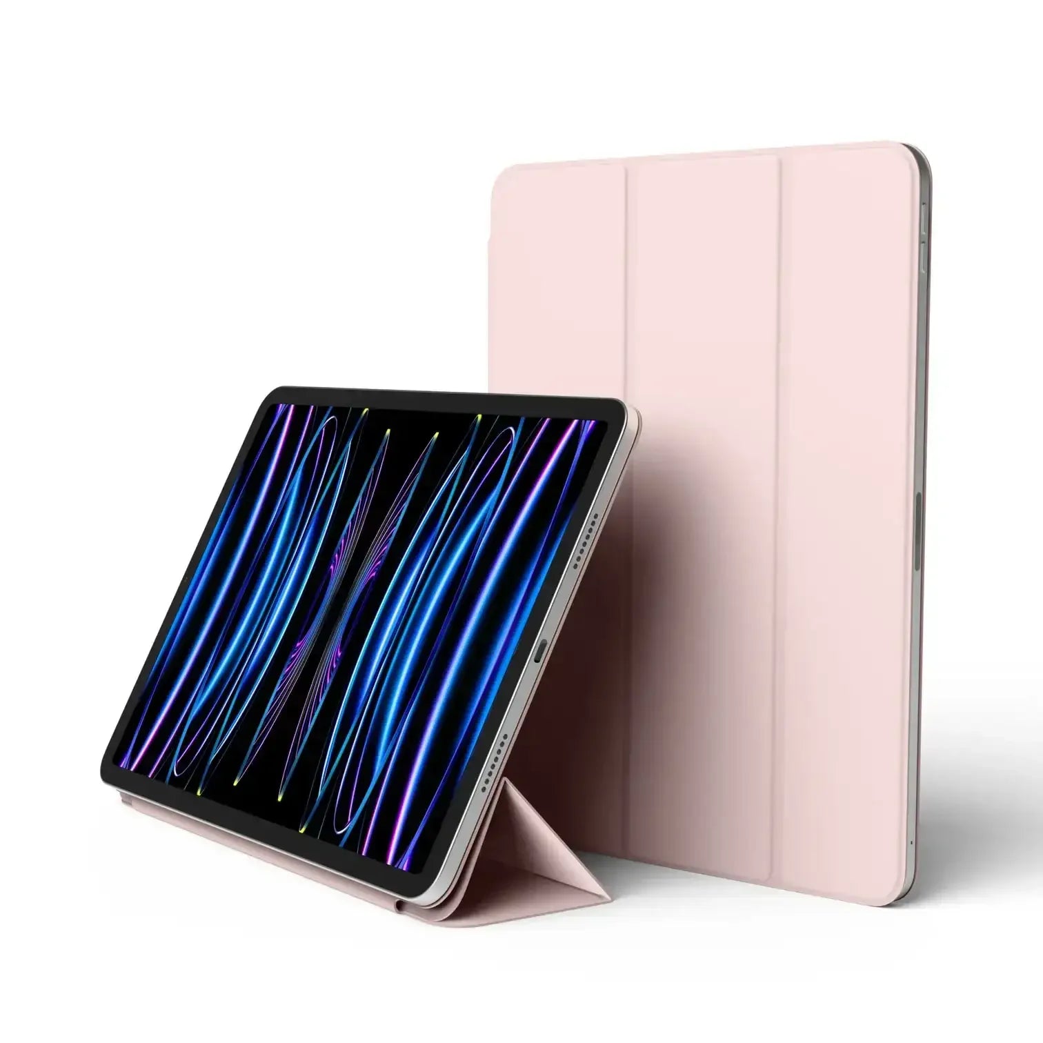 Różowe etui na tablet z funkcją podstawki, stylowe akcesorium do biura i home office