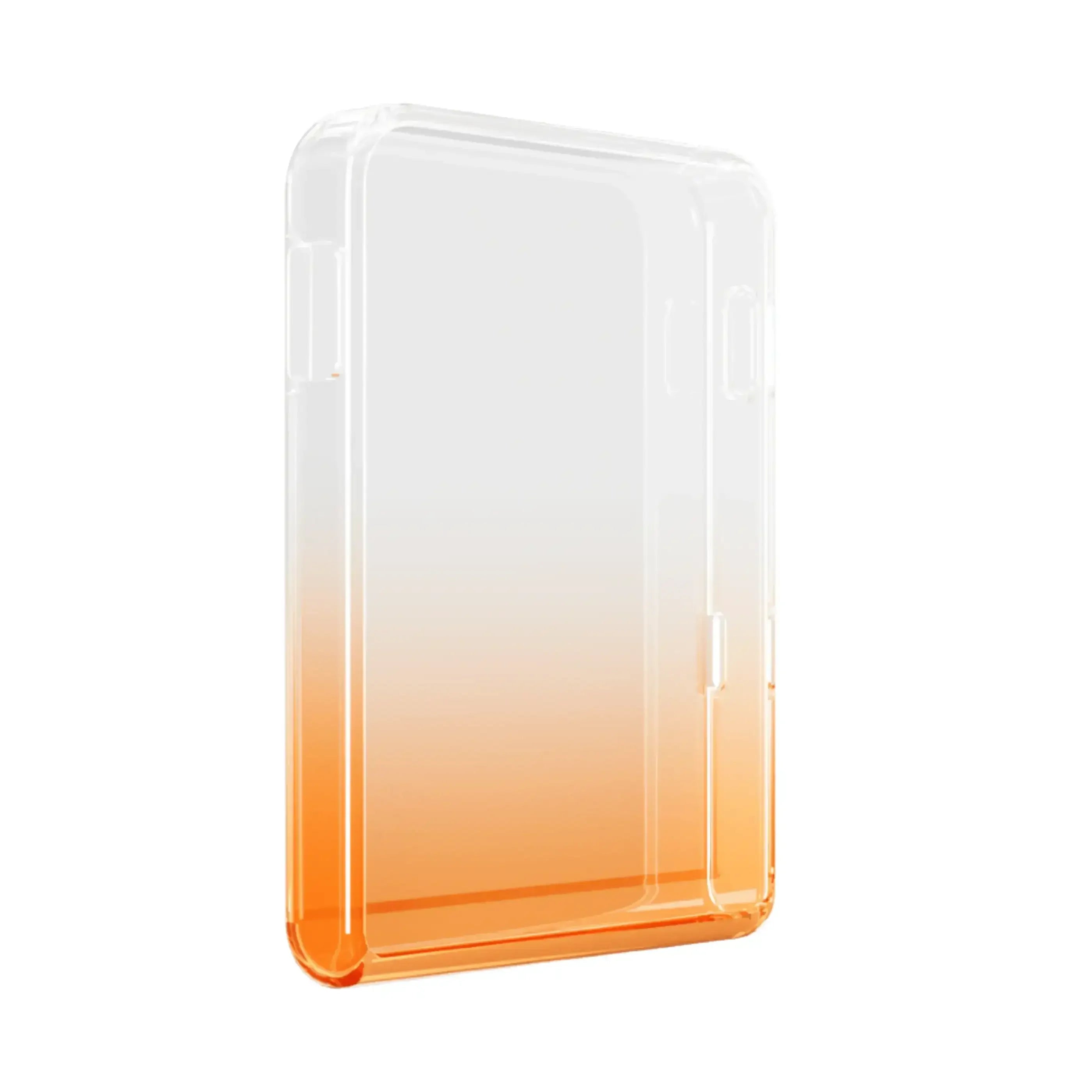 Przezroczyste etui na akcesoria z pomarańczowym gradientem, minimalistyczny design