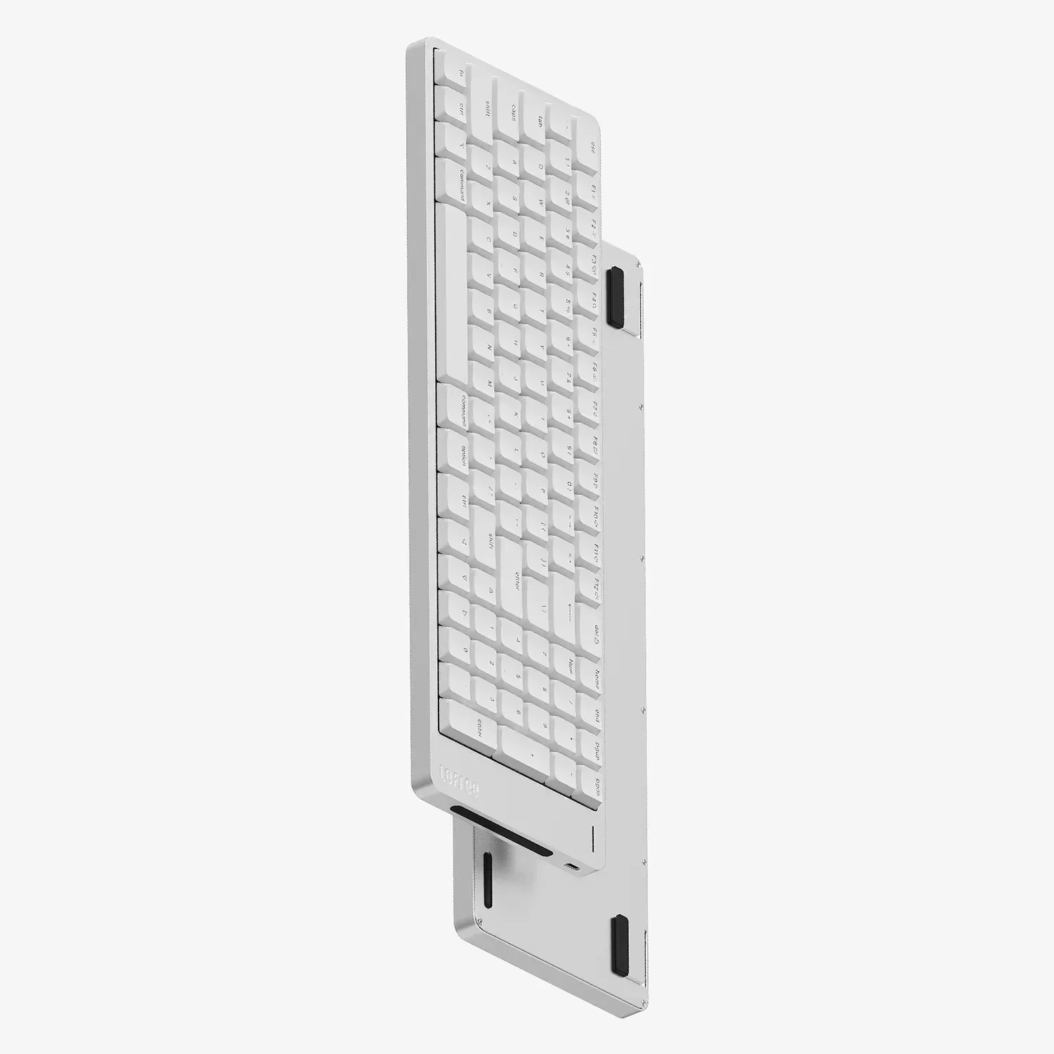 Biała klawiatura mechaniczna z personalizowanymi keycapami, idealna do home office i desk setupu