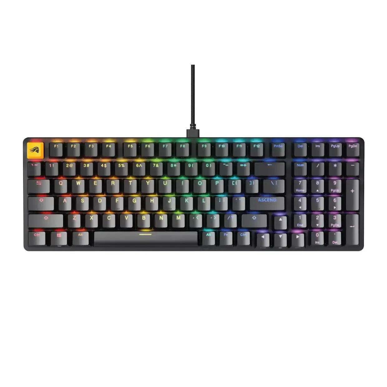 Czarna klawiatura mechaniczna RGB z podświetleniem i blokiem numerycznym