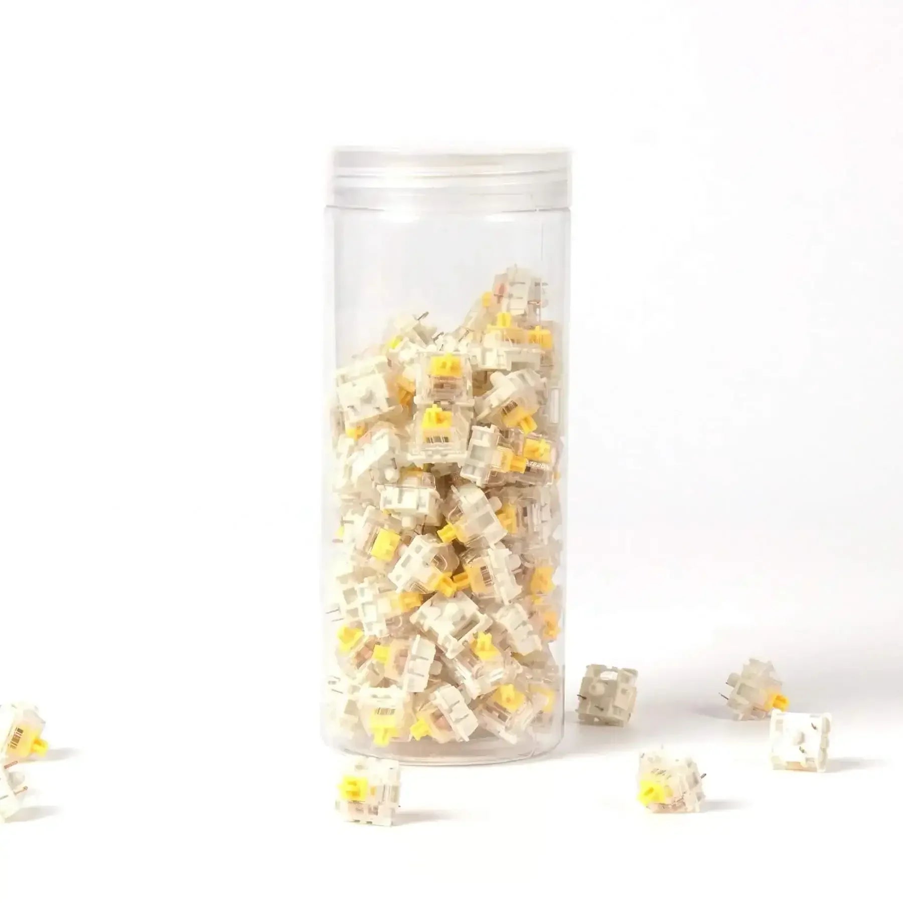 Przełączniki mechaniczne Gateron G Pro Yellow w przezroczystym pojemniku, akcesoria do klawiatury