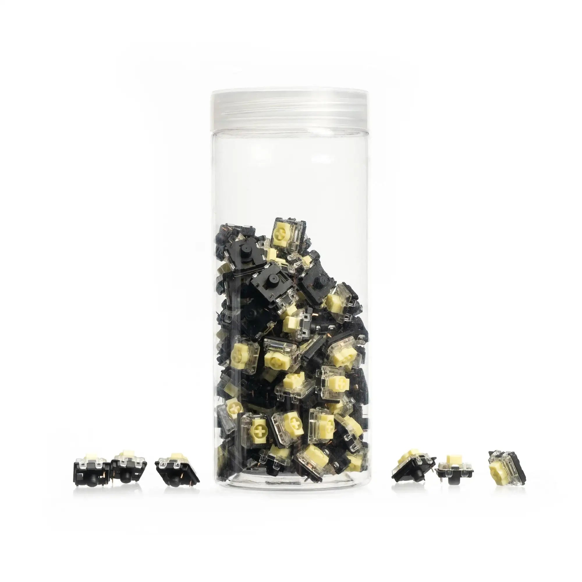 Zestaw przełączników mechanicznych Gateron KS-33 Low Profile Banana w przezroczystym pojemniku