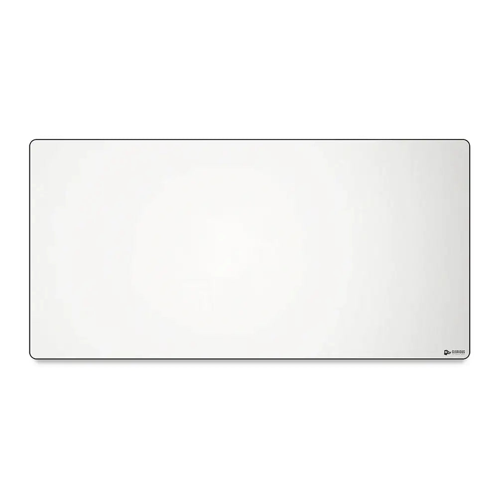 Biała podkładka Glorious Stitch Cloth Mousepad na biurko, duża, z czarnymi krawędziami.