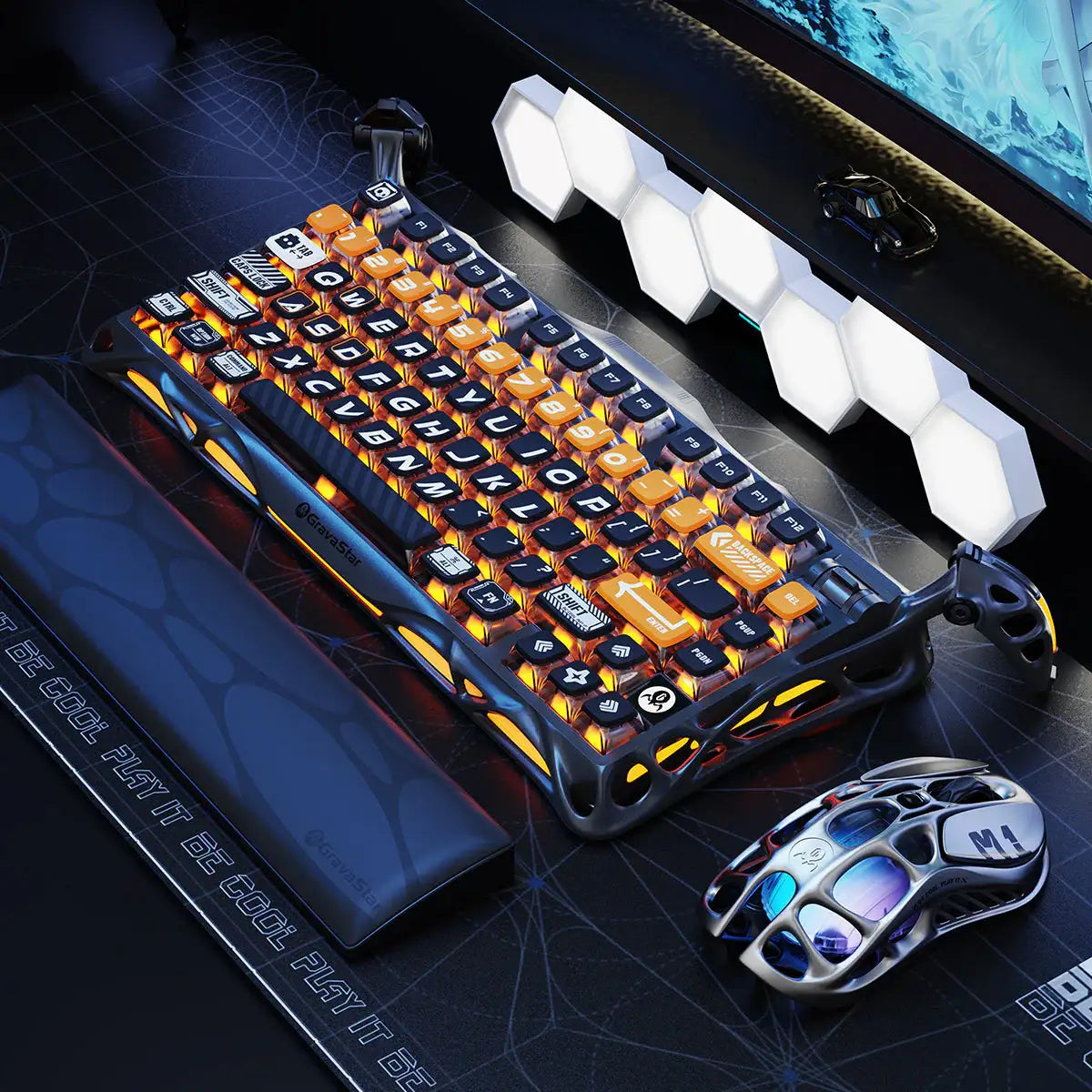 GravaStar - Mercury K1 Pro CyberFlare Wireless Mechanical Keyboard - Bezprzewodowa Klawiatura Mechaniczna