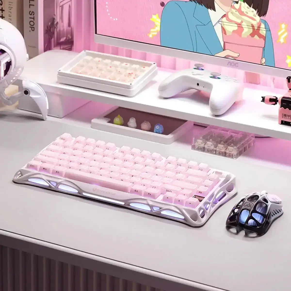 GravaStar - Mercury K1 Sakura Pink Wireless Mechanical Keyboard - Bezprzewodowa Klawiatura Mechaniczna